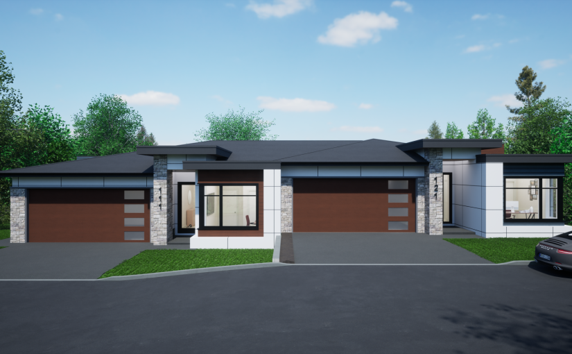 The SR_1 house plan. A house with a garage and a driveway - Dilworth Homes